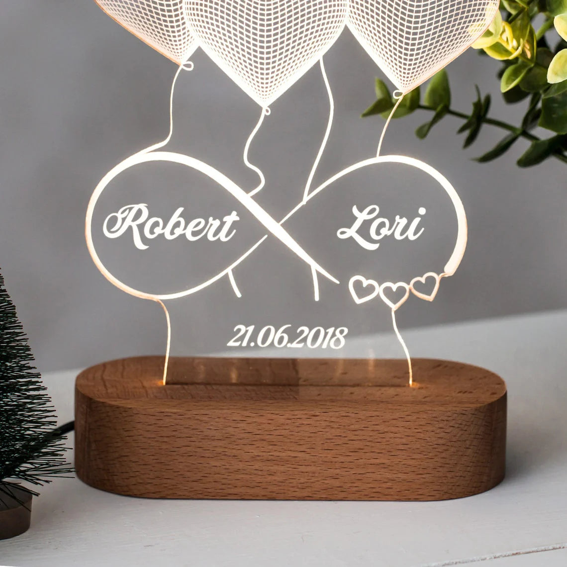 Personalized 3D Printed Heart Lamp