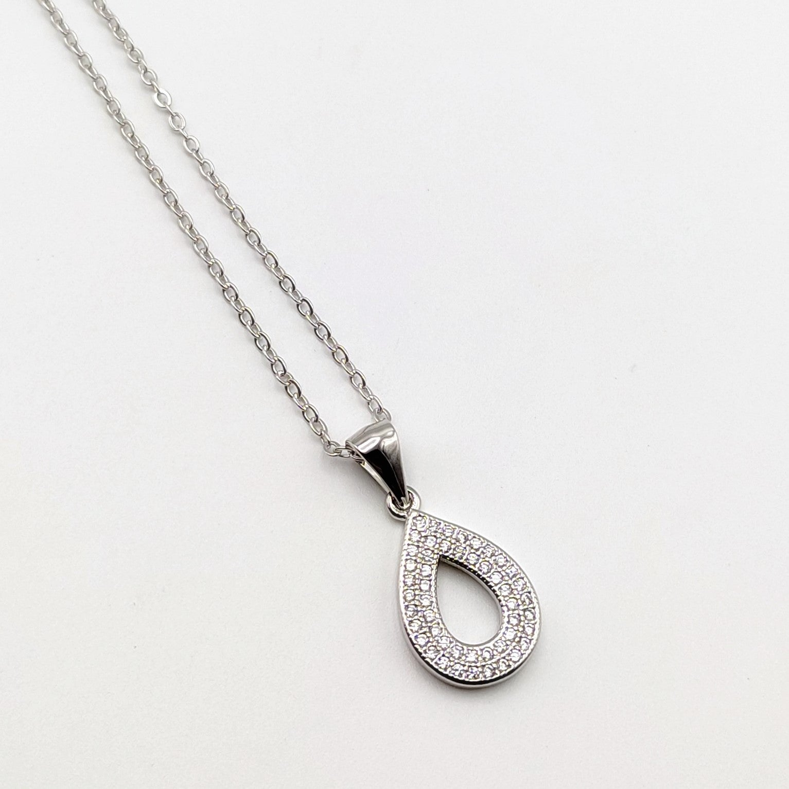 Pavé Diamond Pear Necklace