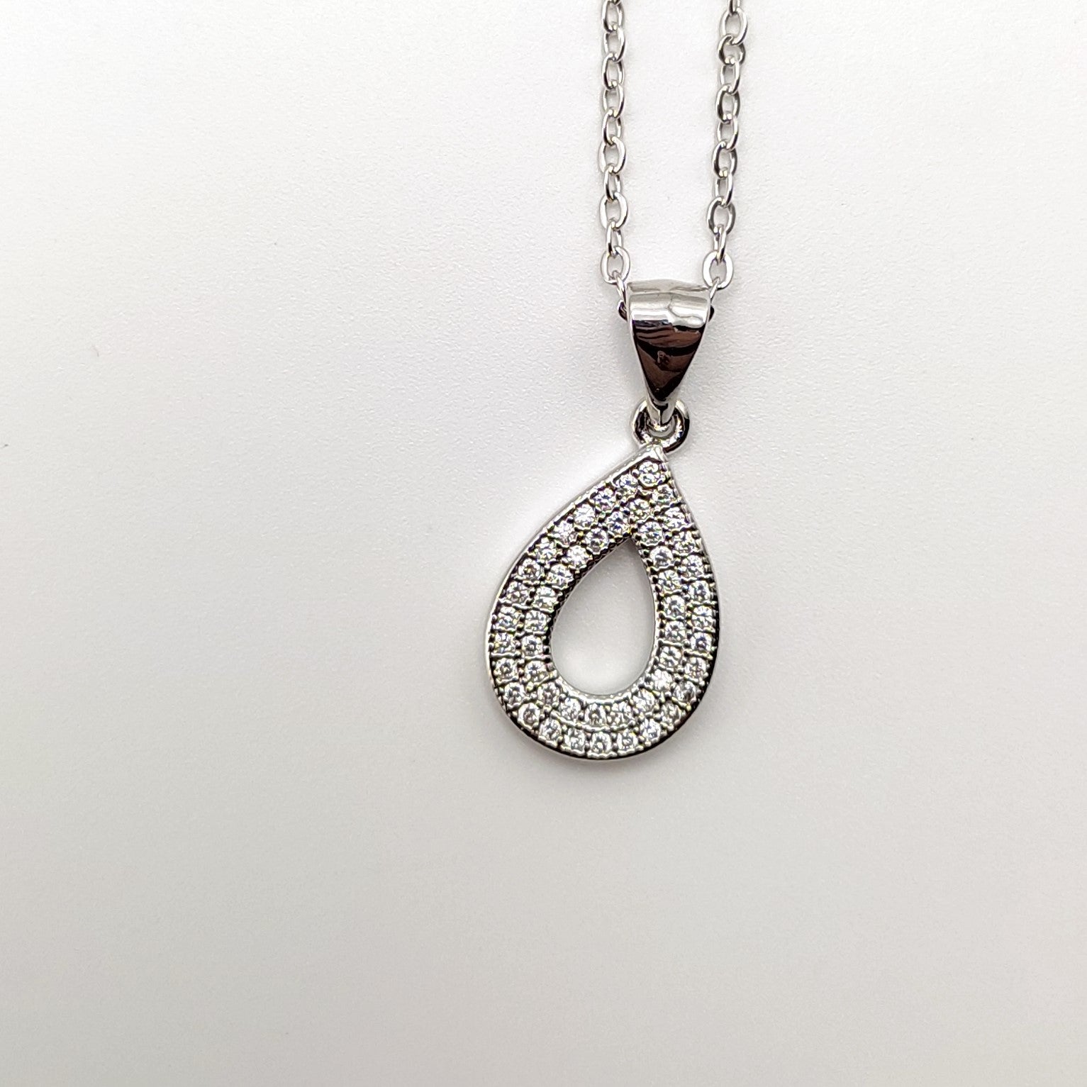 Pavé Diamond Pear Necklace
