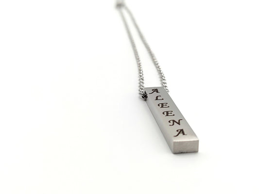 Custom Name Vertical Bar Necklace