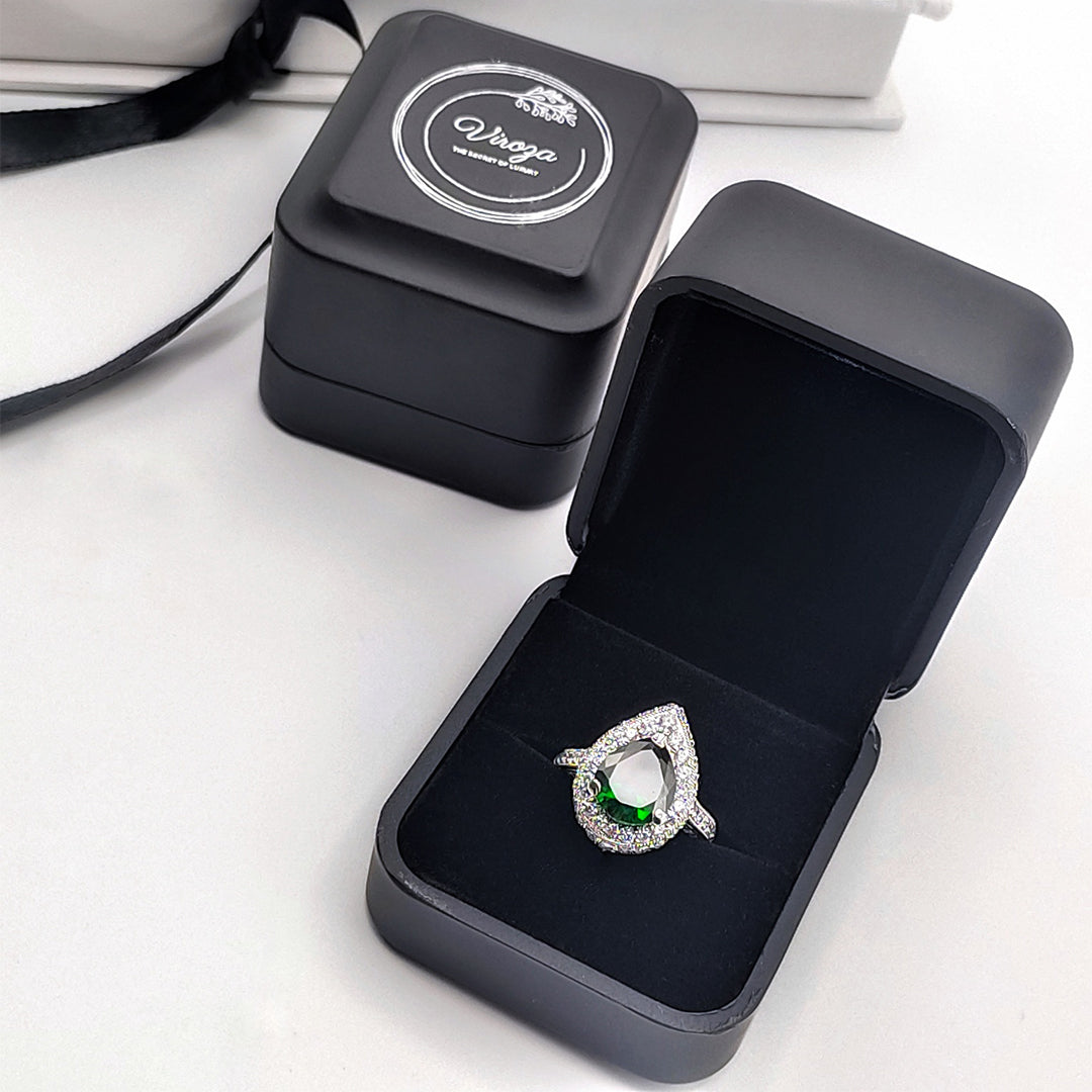 Amulet Talisman Emerald Ring 925 Silver