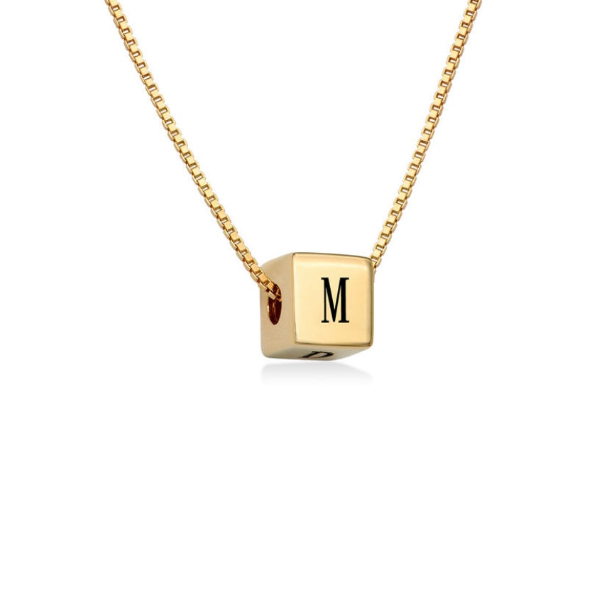 Initial Cube Necklace