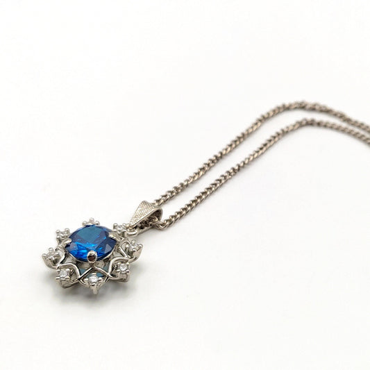 London Blue Topaz Necklace 925 Silver