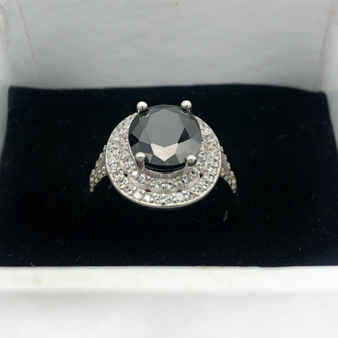 Black onyx ring- 925 Silver